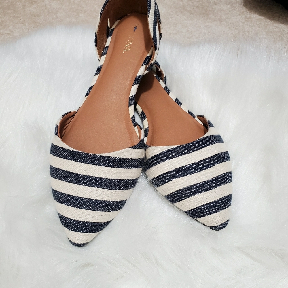 Merona Nautical Striped Flats-6.5